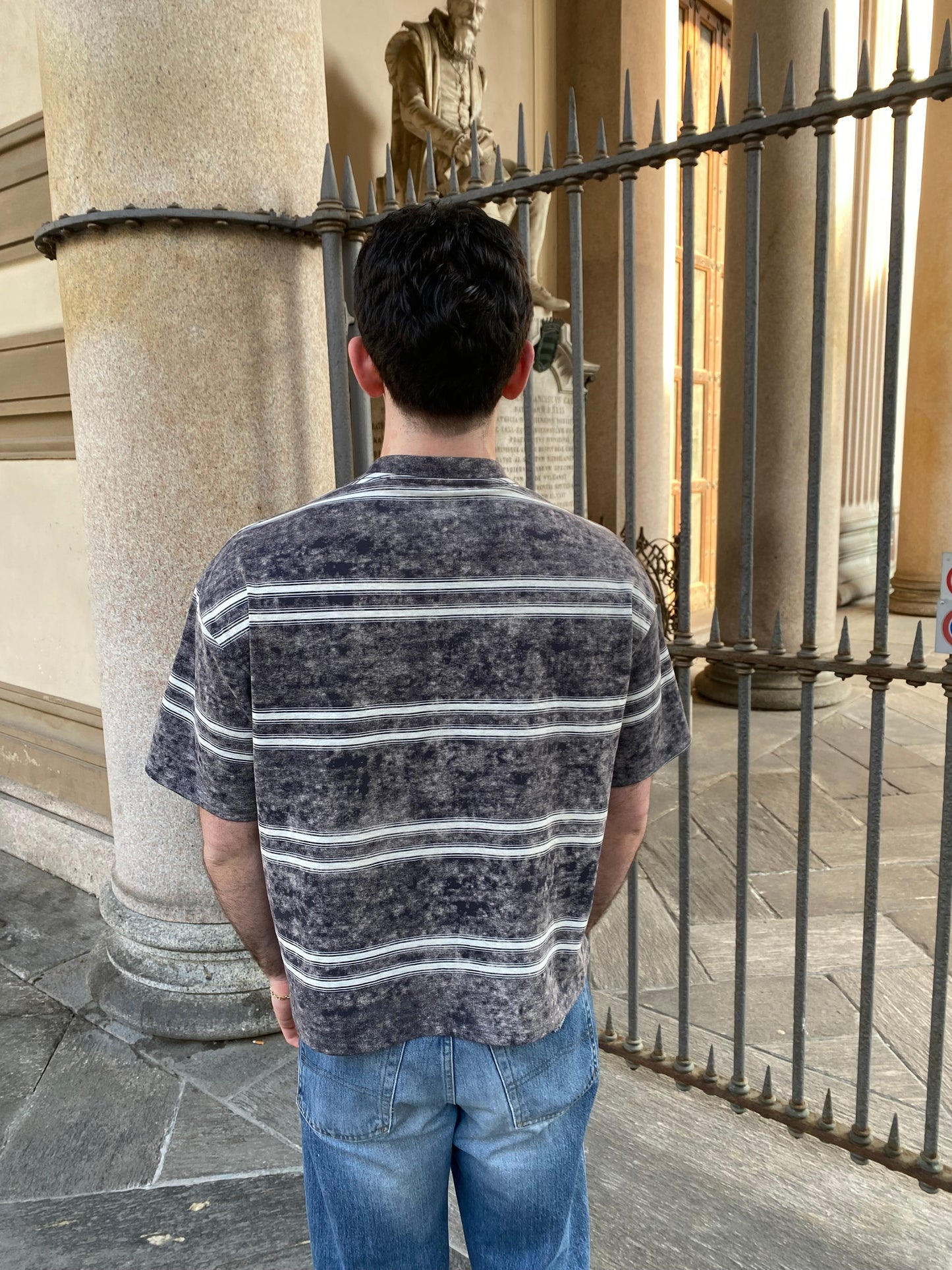 Striped cropped T-shirt